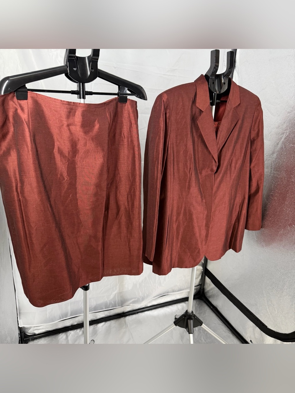 Rena Rowan Rust 3 Pc Women Skirt Suit jacket Church Professional USA 18W Office